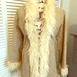 Vintage Wet Seal faux fur lined coat S